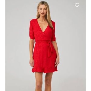 1.STATE Cinched Sleeve Tonal Leopard Wrap Dress 
Size 12